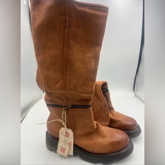A.S.98 Larrie Convertible Boot Women’s Size 8 EU39 Whiskey Brown Leather NWT - Picture 2 of 13